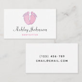 Babysitter Niedlich Baby Footprints Child Care Säu Visitenkarte (Vorne/Hinten)