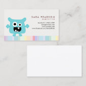 Babysitter Niedlich Cyan Monster Alien Business Ca Visitenkarte (Vorne/Hinten)