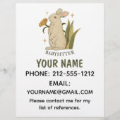Babysitter Niedlich Floral Bunny Baby Services Flyer (Vorne)