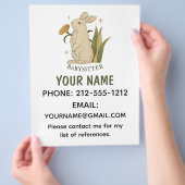 Babysitter Niedlich Floral Bunny Baby Services Flyer (Hand)