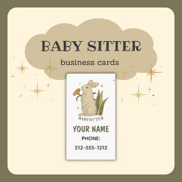 Babysitter Niedliche Blumenbunny Baby Business Car Visitenkarte