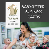 Babysitter Niedliche Blumenbunny Baby Business Car Visitenkarte