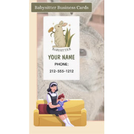 Babysitter Niedliche Blumenbunny Baby Business Car Visitenkarte