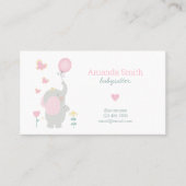 Babysitter-Niedlicher Elefant Babysitter-Service Visitenkarte (Vorderseite)