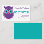 Babysitter-niedlicher lila visitenkarte (Vorne/Hinten)