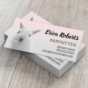 Babysitter Niedliches Kaninchen Kinderbetreuung Visitenkarte