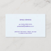 Babysitter oder Kindermädchen, Niedlich, Türkis, B Visitenkarte (Rückseite)