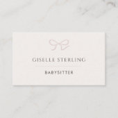 Babysitter Pink Bow Visitenkarte (Vorderseite)