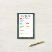 Babysitter-Post-Itanmerkungs-Notizblock für Eltern Post-it Klebezettel (Auf Schreibtisch)