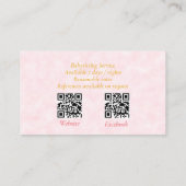 Babysitter QR-Code Niedlich Pinguin Pink Visitenkarte (Rückseite)