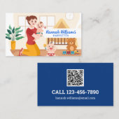 Babysitter-QR-Code Visitenkarte (Vorne/Hinten)
