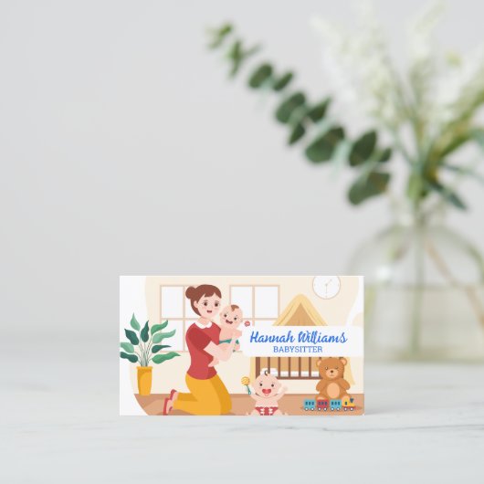 Babysitter-QR-Code Visitenkarte (Stehend Vorderseite)