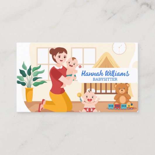 Babysitter-QR-Code Visitenkarte (Vorderseite)