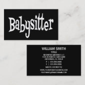 Babysitter Schwarz-Weiß-Visitenkarte Visitenkarte (Vorne/Hinten)
