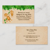 Babysitter-Slogan-Visitenkarten Visitenkarte (Vorne/Hinten)