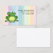 Babysitter Tutor Kinderbetreuung Niedlicher Frosch Visitenkarte (Vorne/Hinten)