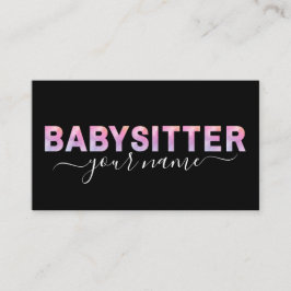 Babysitter Typografie Signature Kalligrafie Schwar Visitenkarte