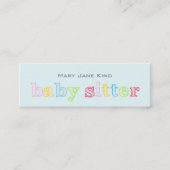 Babysitter und Kinderbetreuung Rainbow-Farbe Mini Visitenkarte (Vorderseite)