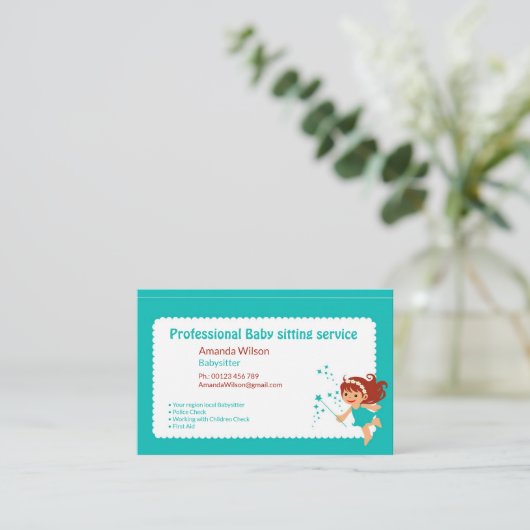 Babysitter Visitenkarte (Stehend Vorderseite)