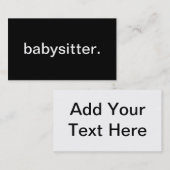 Babysitter Visitenkarte (Vorne/Hinten)