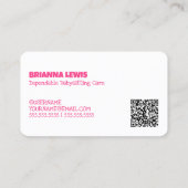 Babysitter Visitenkarte (Rückseite)