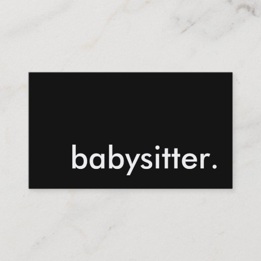 Babysitter. Visitenkarte (Vorderseite)