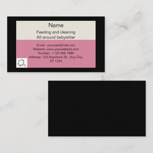 Babysitter Visitenkarte (Vorne/Hinten)
