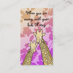 Babysitter-Visitenkarte Visitenkarte