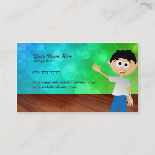 Babysitter-Visitenkarten Visitenkarte (Rückseite)
