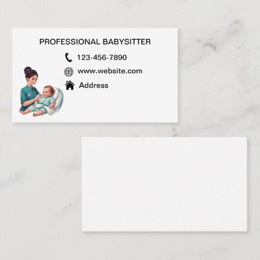 Babysitter-Visitenkarten Visitenkarte (Vorne/Hinten)