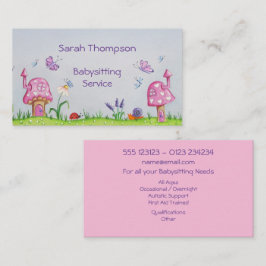 Babysitter Watercolor Business Card Visitenkarte
