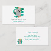 Babysitter Watercolor Koala Childcare Provider Visitenkarte (Vorne/Hinten)