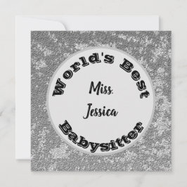 Babysitter Wertschätzung Marbled Silver Vielen Dan