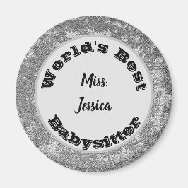 Babysitter Wertschätzung Marbled Silver Vielen Dan Magnet