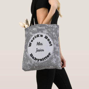 Babysitter Wertschätzung Marbled Silver Vielen Dan Tasche