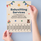 Babysitter-Zettel-Streifen Flyer (Hand)