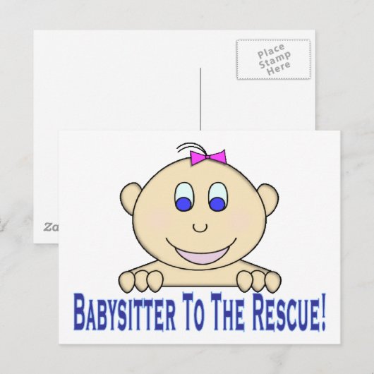 Babysitter zur Rettung Postkarte (Vorne/Hinten)