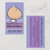 Babysitting.Babysitter.Infant Sorgfalt. Fördernd Visitenkarte (Vorne/Hinten)