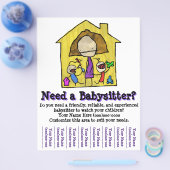 Babysitting. Babysitter Kinderbetreuung. Vorlage Flyer (Einzeln)
