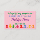 Babysitting Dienstleistungen Visitenkarte (Vorderseite)