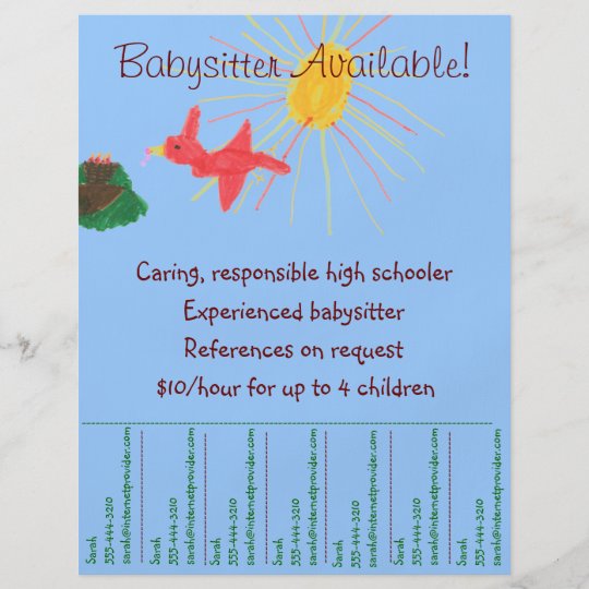 Babysitting Flyer Sonnenschein Szene Zazzle De