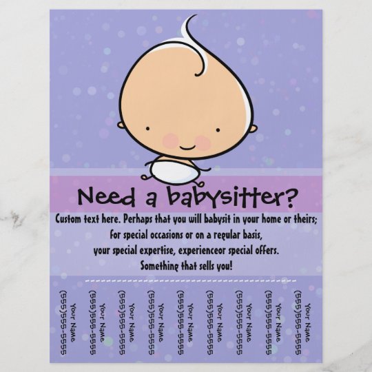 Babysitting Fordernder Rissblatt Flyer Flyer Zazzle De