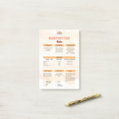 Babysitting | Hinweis für Babysitter Post-it Klebezettel (Auf Schreibtisch)