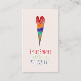 Babysitting & Kinderbetreuung Gezeichnet Herzkarte Visitenkarte