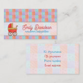Babysitting & Kinderbetreuung Red Trolley Square Q Visitenkarte (Vorne/Hinten)