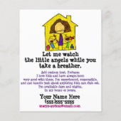 Babysitting. Kinderbetreuung. Tagesbetreuung Flyer (Hinten)