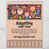 Babysitting Kinderbetreuung Werbeartikel Flyer (Vorne)