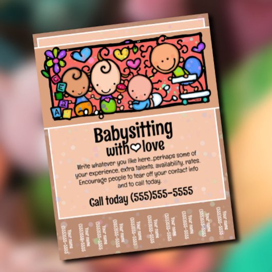 Babysitting Kinderbetreuung Werbeartikel Flyer