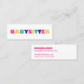Babysitting Mini Visitenkarte (Vorne/Hinten)