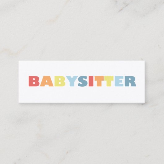 Babysitting Mini Visitenkarte (Vorderseite)